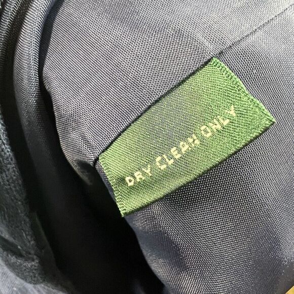 Lauren Ralph Lauren Navy Blue 100% Linen Wide Leg Trousers Pants 10 - Picture 12 of 12